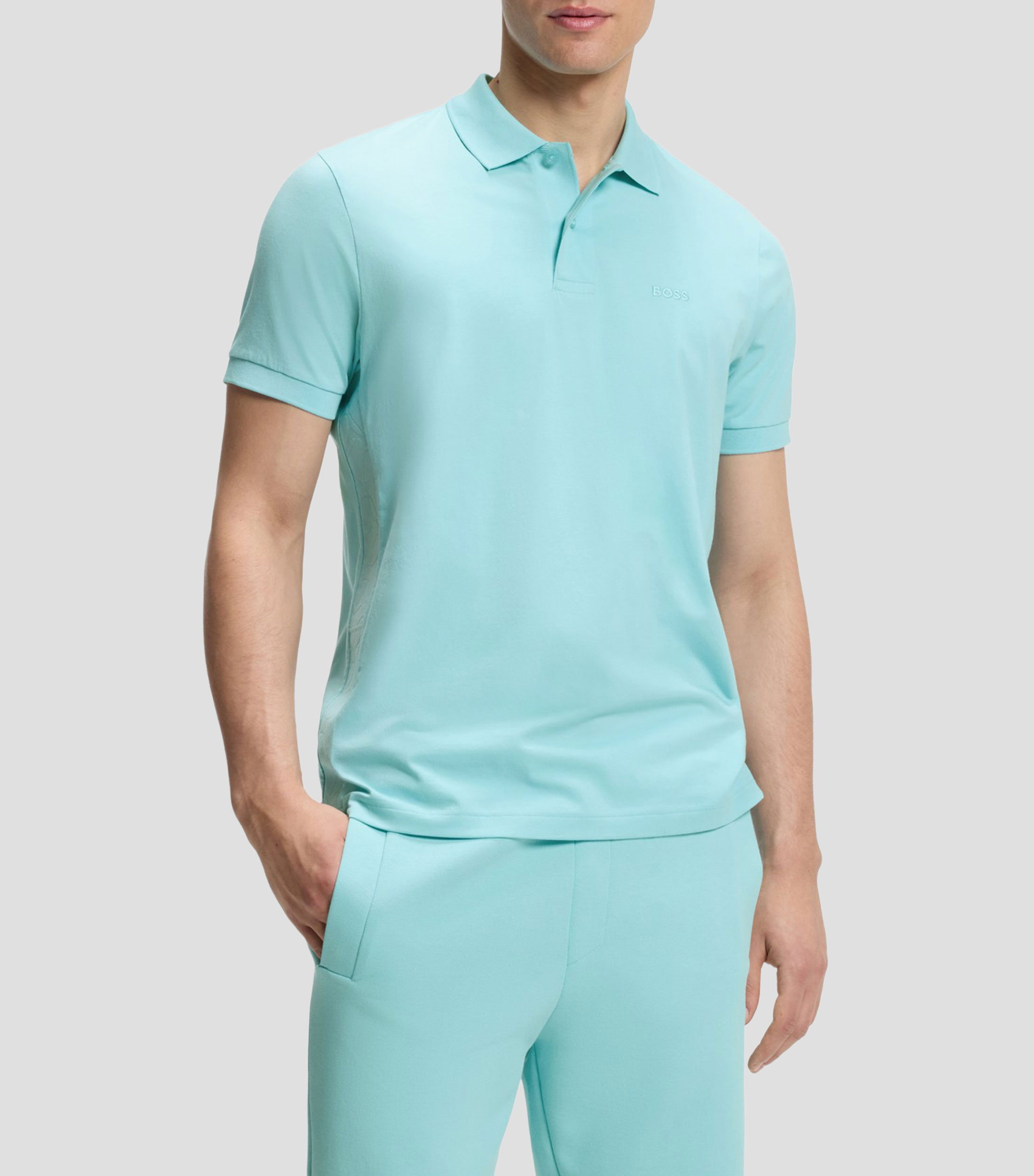 Playera Tipo Polo Manga Corta Sólido Hombre